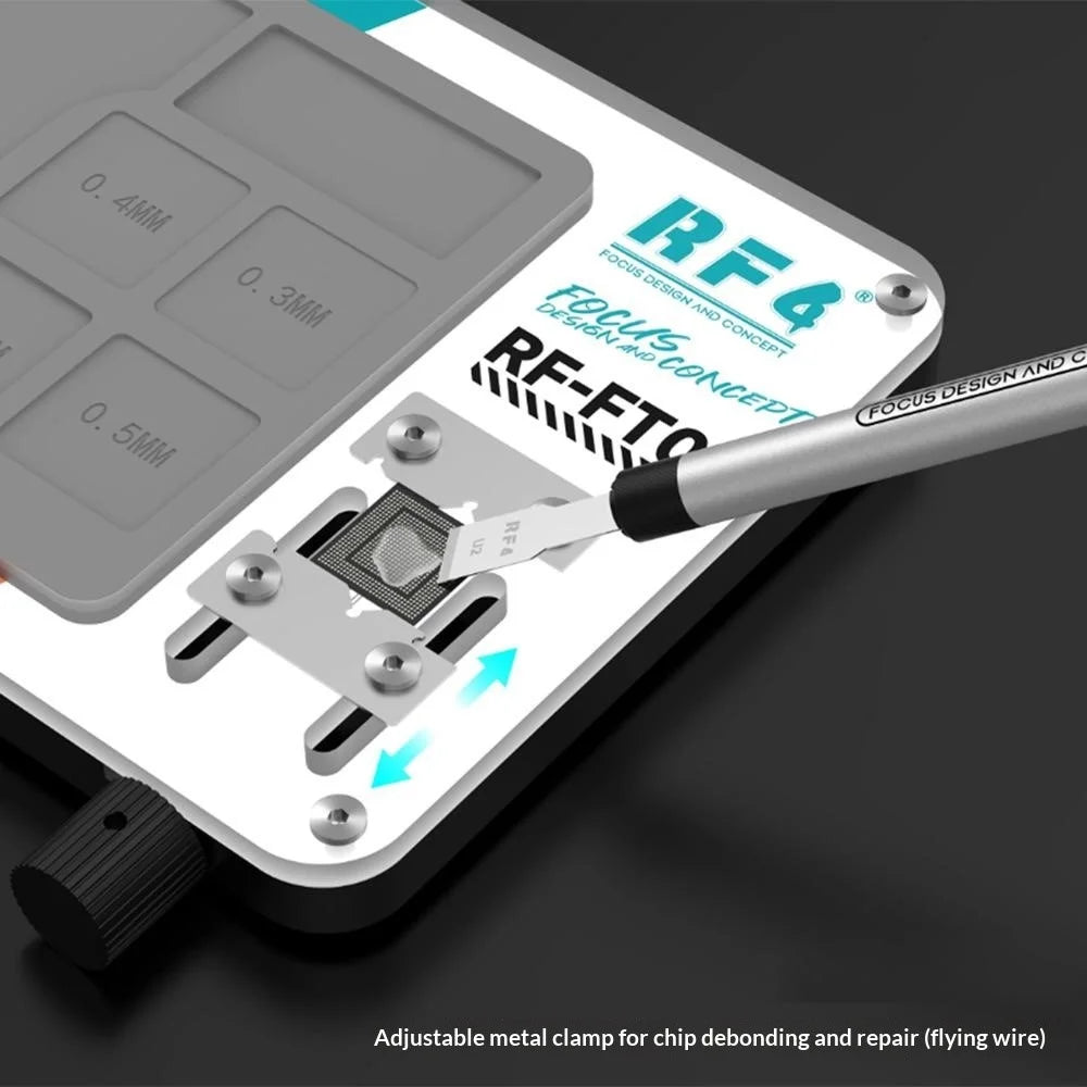 RF4 RF-FTO8 For PCB Repair Clamp Rework Station Mat with Adjustable Fixture for Delamination and Degluing - 2
