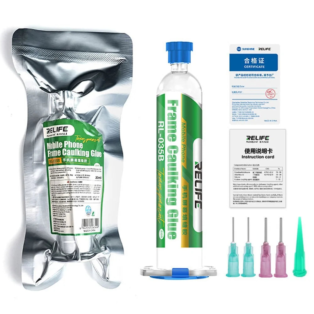 RELIFE RL-035B 30ml Screen Gap Filler for Curved Screen Phones Non-Corrosive Elastic Waterproof Seal Glue - Transparent - 3