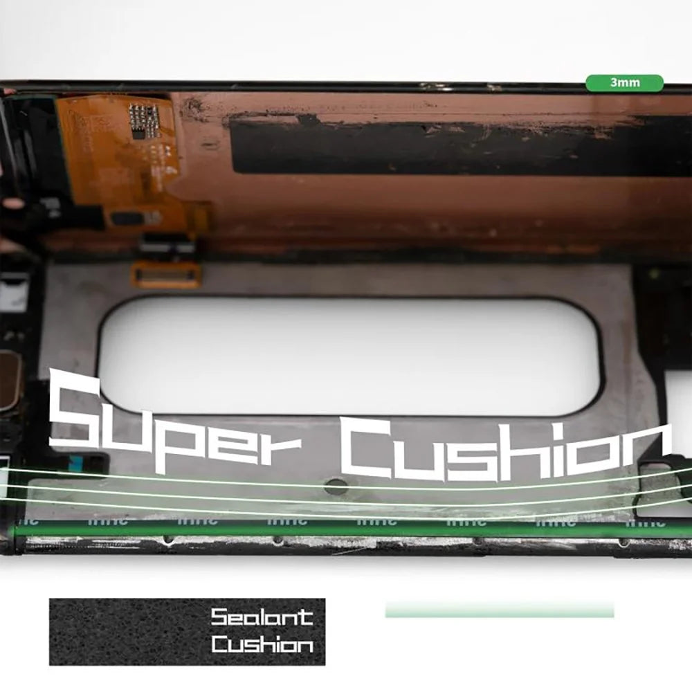 2UUL CS01 5 Rolls 3mm Cushion Seal Tape for Screen Frame Back Cover Double Sided Adhesive Tape - 4