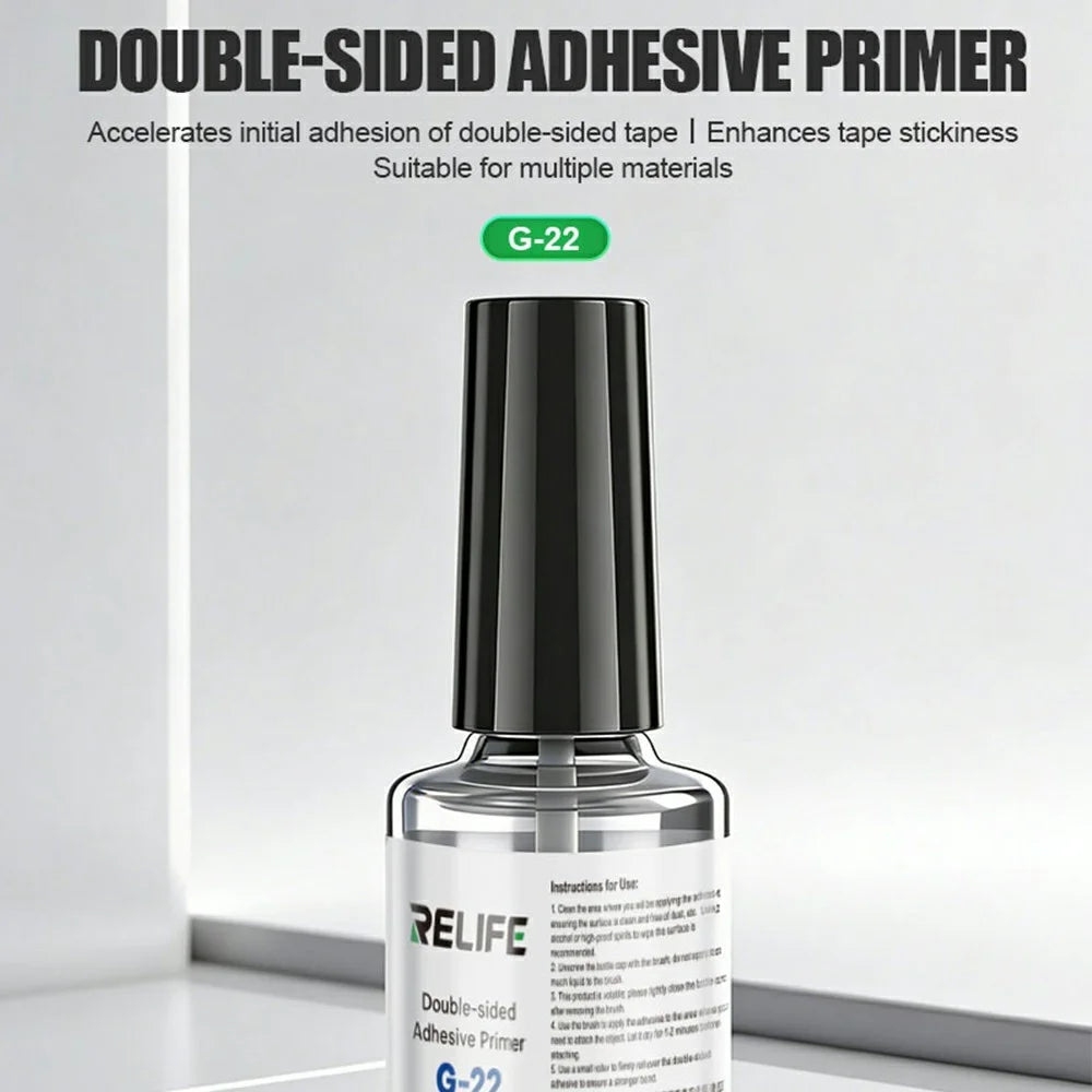 RELIFE G-22 18ml Double Sided Adhesive Primer with Brush For Phone Middle Frame Bonding - Black - 2