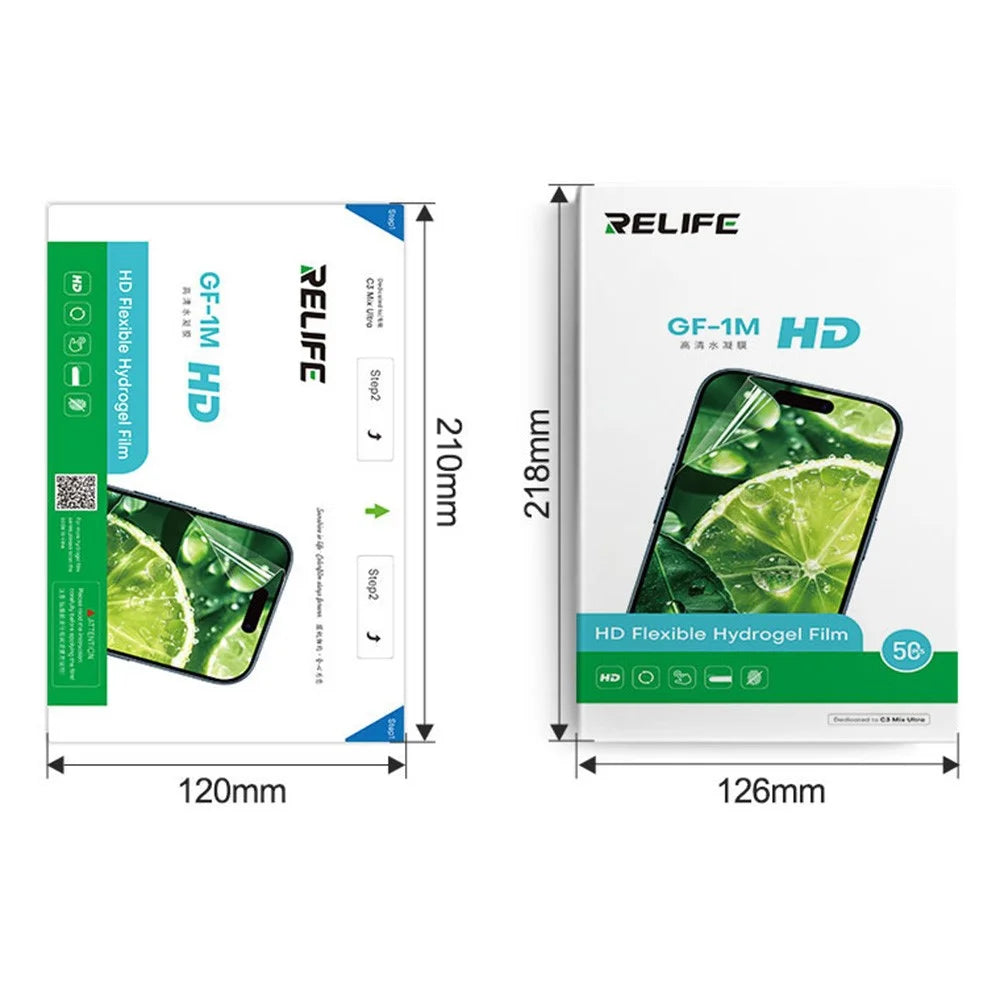 RELIFE GF-1M 50Pcs HD Flexible Hydrogel Film Full Coverage Anti-fingerprint Screen Protector (Work with SUNSHINE C3 Mix Ultra) - 7