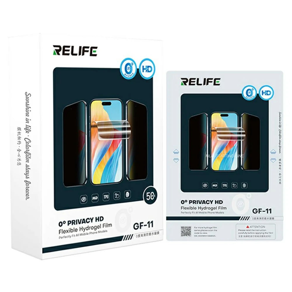 RELIFE GF-11 50Pcs 0 Degree Privacy Hydrogel Film HD Screen Protector for Smartphones Under 7 Inch - 7