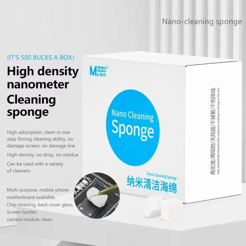 MAANT 500Pcs / Box High Density Nano Cleaning Sponge No Residue Electronic Maintenance Tools for Electronics PCB Chip Screen - 2