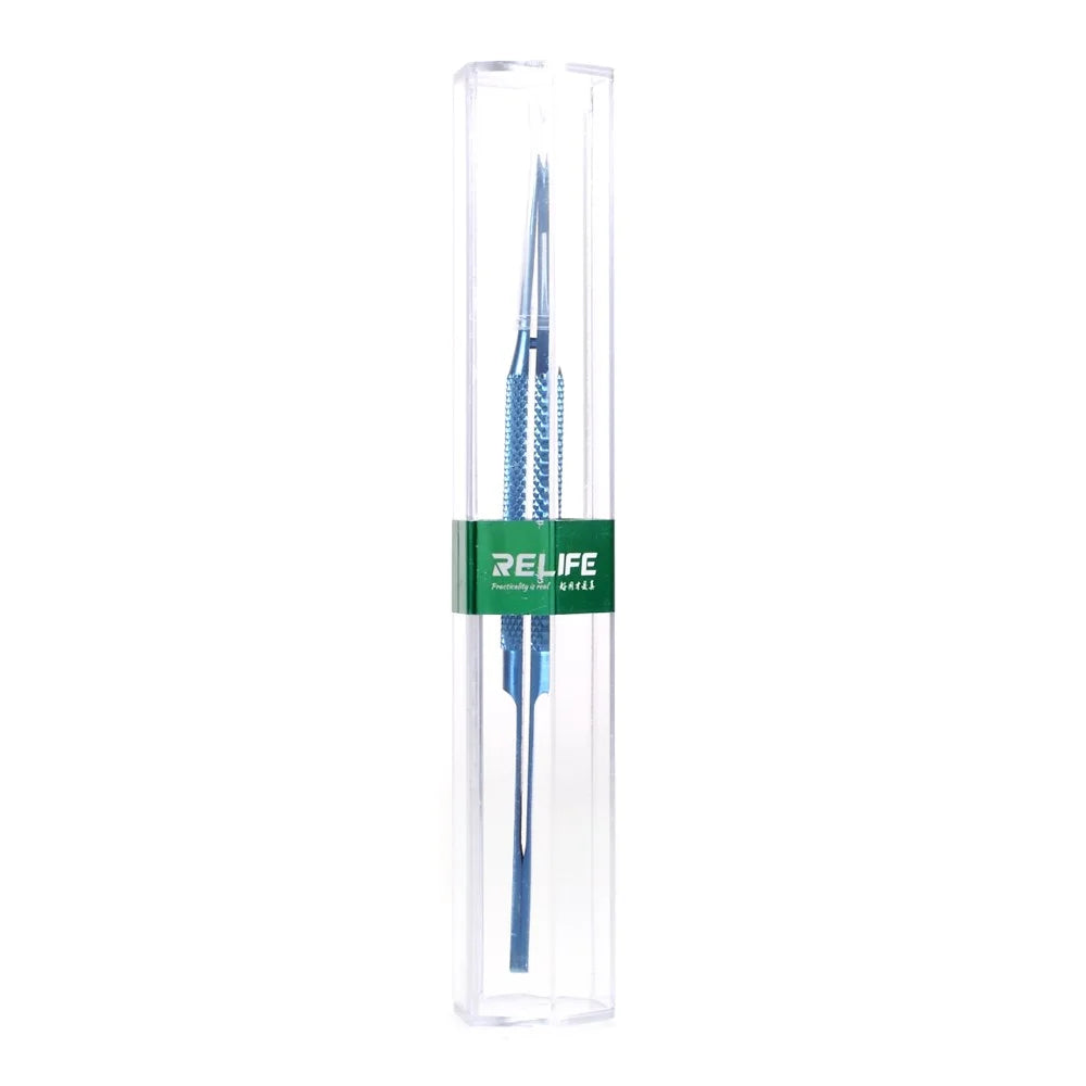 RELIFE RT-15C 0.15mm Ultra High Precision Flying Wire Tweezer for Mobile Phone Mainboard Maintenance - Curved Tip - 6