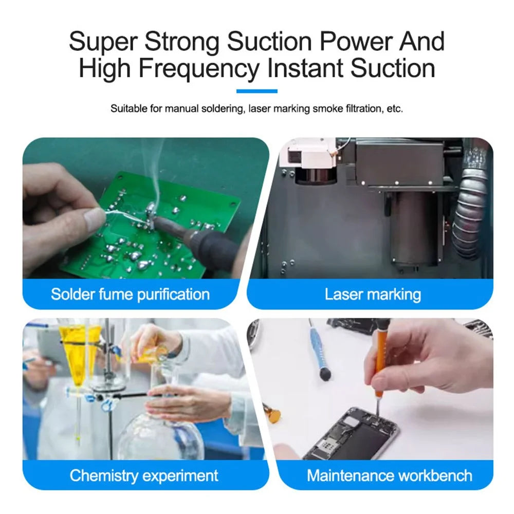 SUNSHINE SS-6605 High Efficiency Smoke Purifier 3-Layer Filtration System Fume Extractor for Soldering Laser - EU Plug - 5