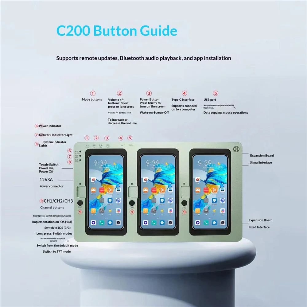 DLN C200 Multi-Channel LCD Tester Supports Touchscreen OLED TFT Screen Comparator for iPhone X - 15 Plus - 5