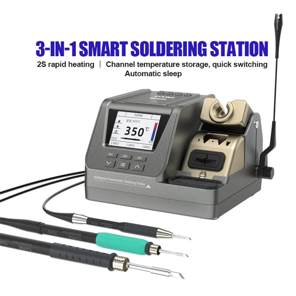 GVM H3 3-in-1 Smart Soldering Station Precision Welding Station 2s Rapid Heating Supports T245 / T210 / T115 Handles - EU Plug - 2