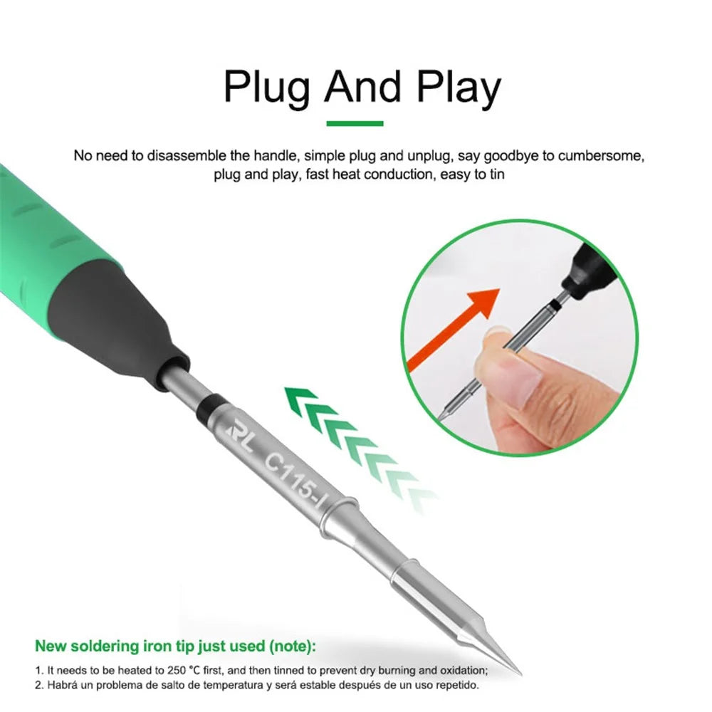 RELIFE RL-C115 Soldering Iron Tip Replacement Head for Phone Motherboard Micro Welding Tool - RL-C115-I - 4