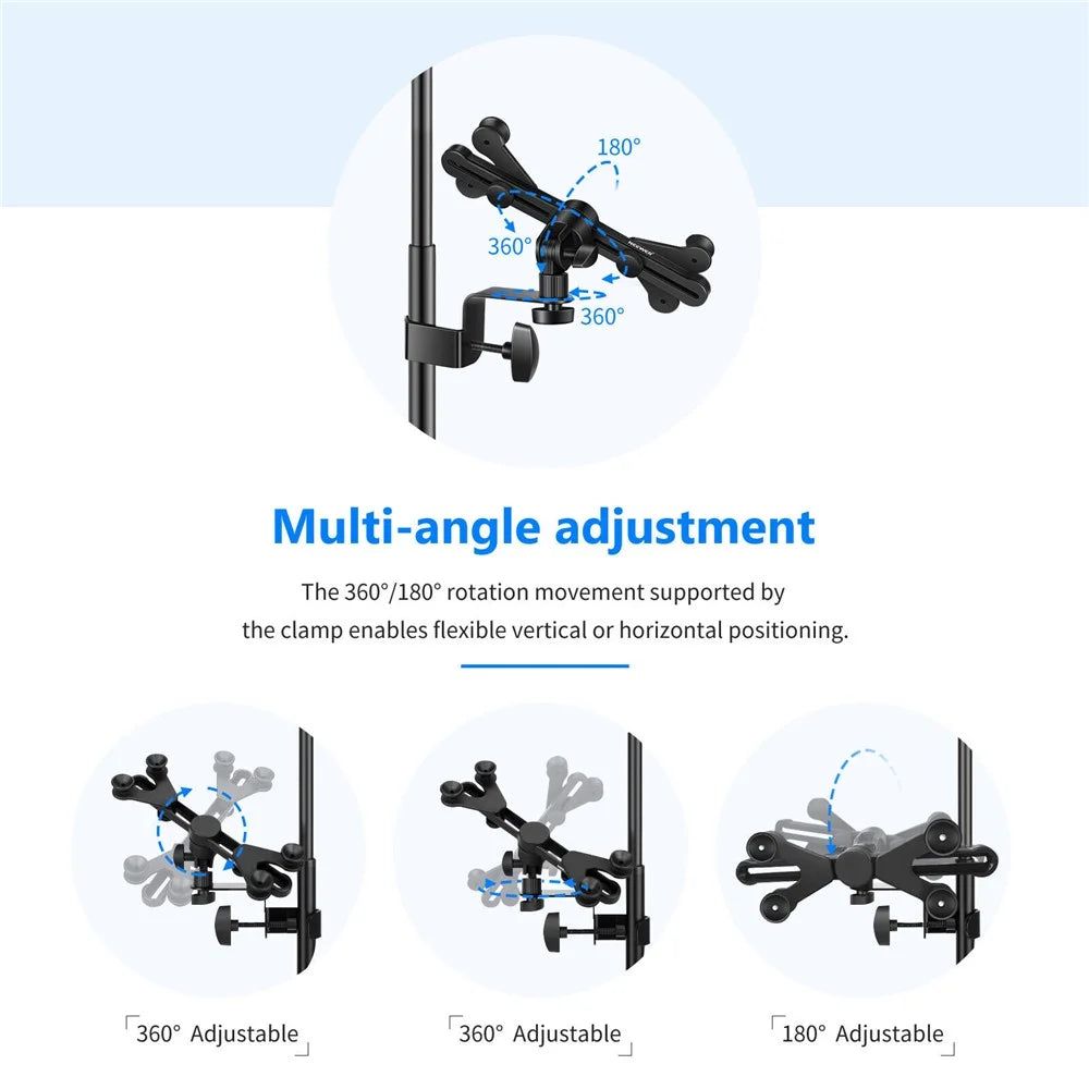 NEEWER NW-105 Tablet Clip for iPad 360 Degree Rotation Microphone Stand Bracket - 5