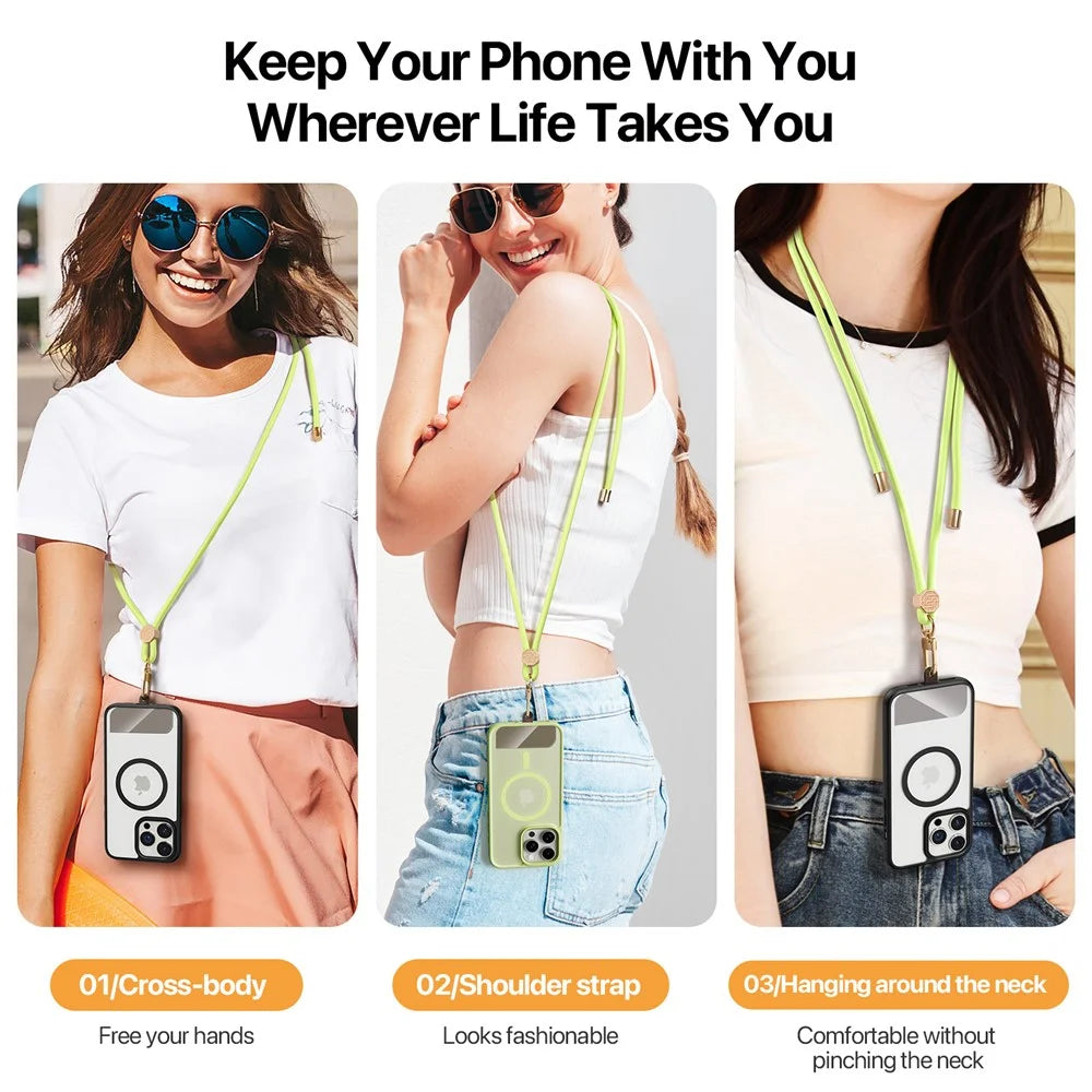 DUX DUCIS Garden Series Phone Lanyard Adjustable Neck Strap with Swastika Pattern - Green Yellow - 6
