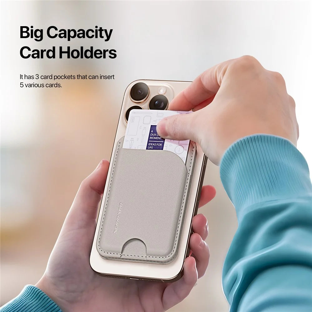 DUX DUCIS For Universal Neva Series PU Leather Magnetic Card Holder Stand - Grey - 3