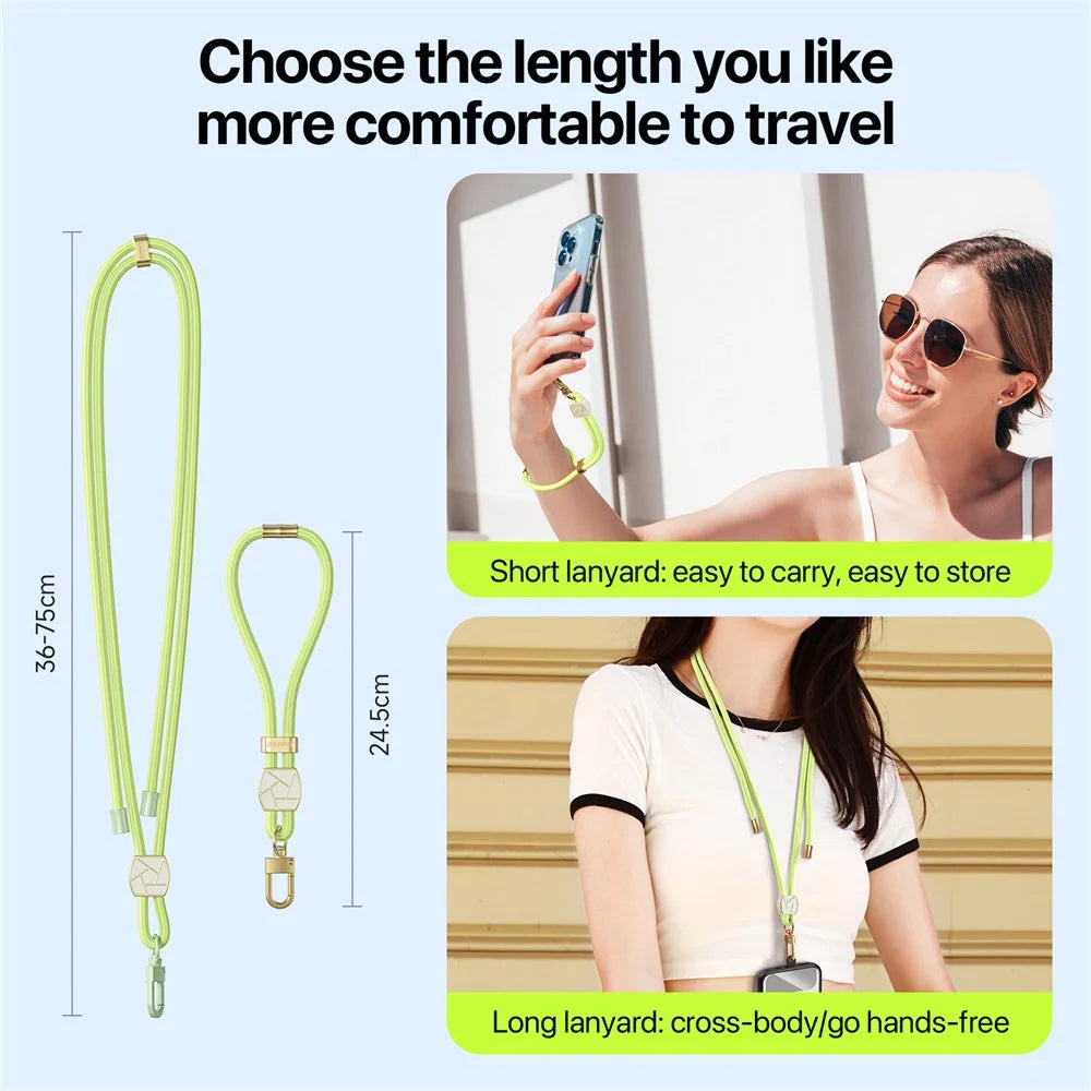 DUX DUCIS For Universal Garden Series Phone Lanyard Adjustable Wrist Strap with Ice Crack Pattern - Green Yellow - 4