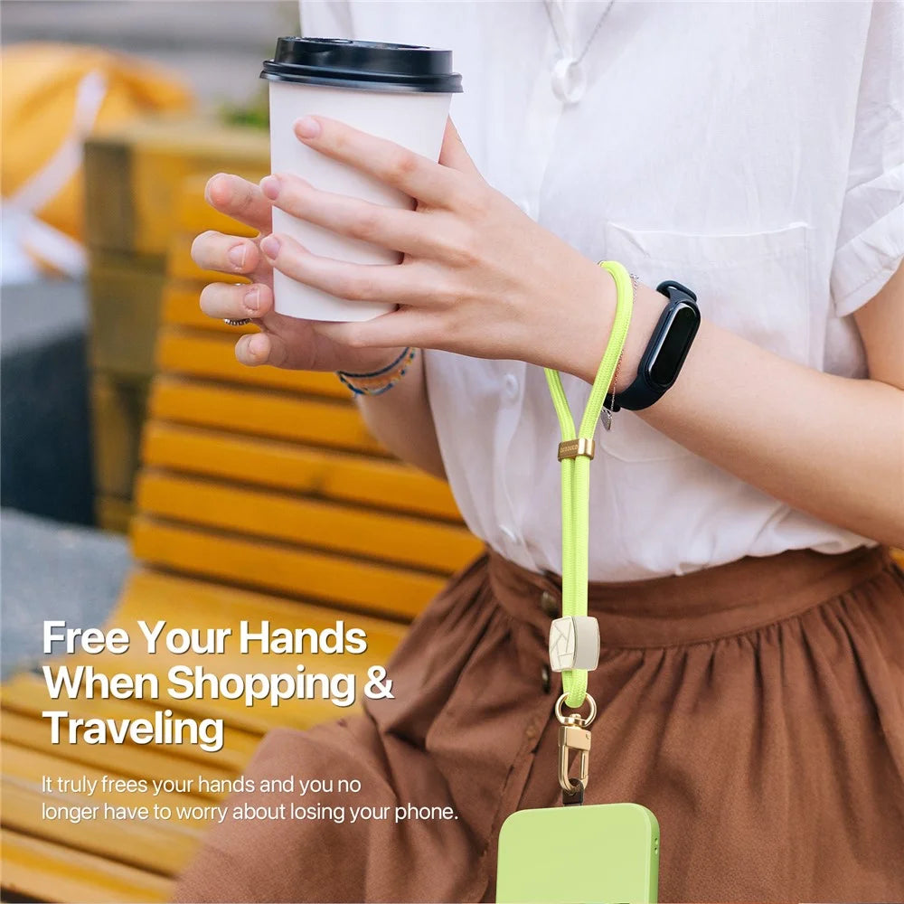 DUX DUCIS For Universal Garden Series Phone Lanyard Adjustable Wrist Strap with Ice Crack Pattern - Green Yellow - 5