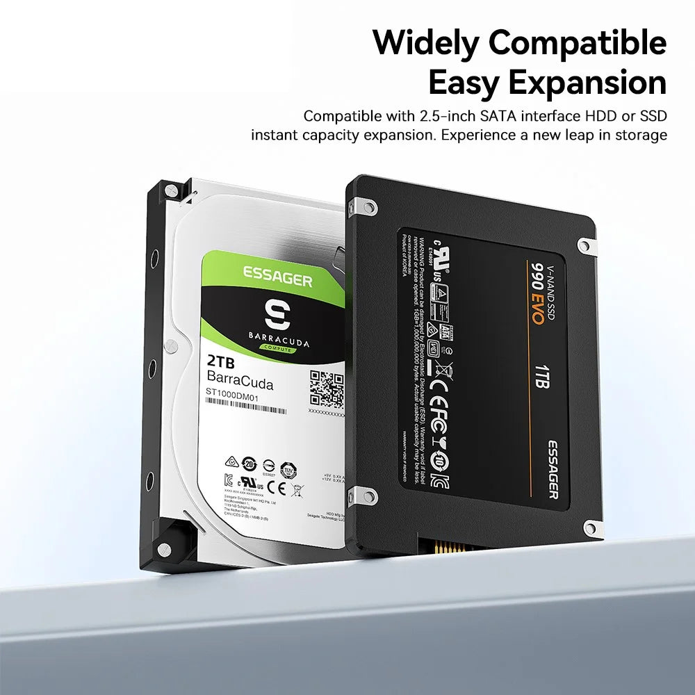 ESSAGER 5Gbps High Speed Data Transfer 2 in 1 USB 3.0 / Type-C to SATA Adapter Cable for External Hard Drive SSD - 6