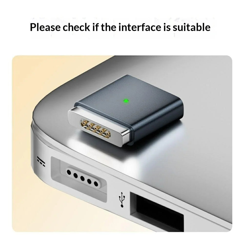 AP2-100T Type-C Female to Compatible with MagSafe 2 Male Magnetic Charging Adapter 100W PD Fast Charging Converter for MacBook Pro / Air (2012-2015) - Black - 4