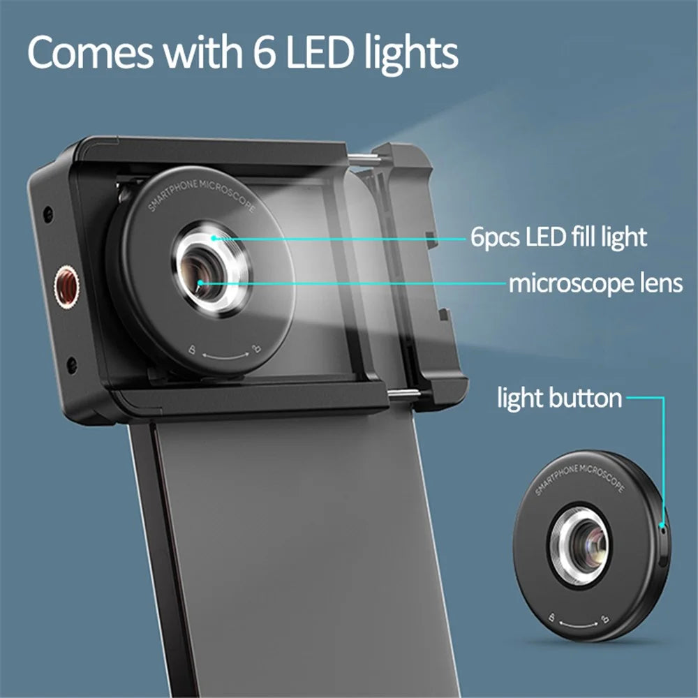 APEXEL MS009 Phone Microscope LED Light Design Microscope Magnifier with Telescopic Cell Phone Clip - 5