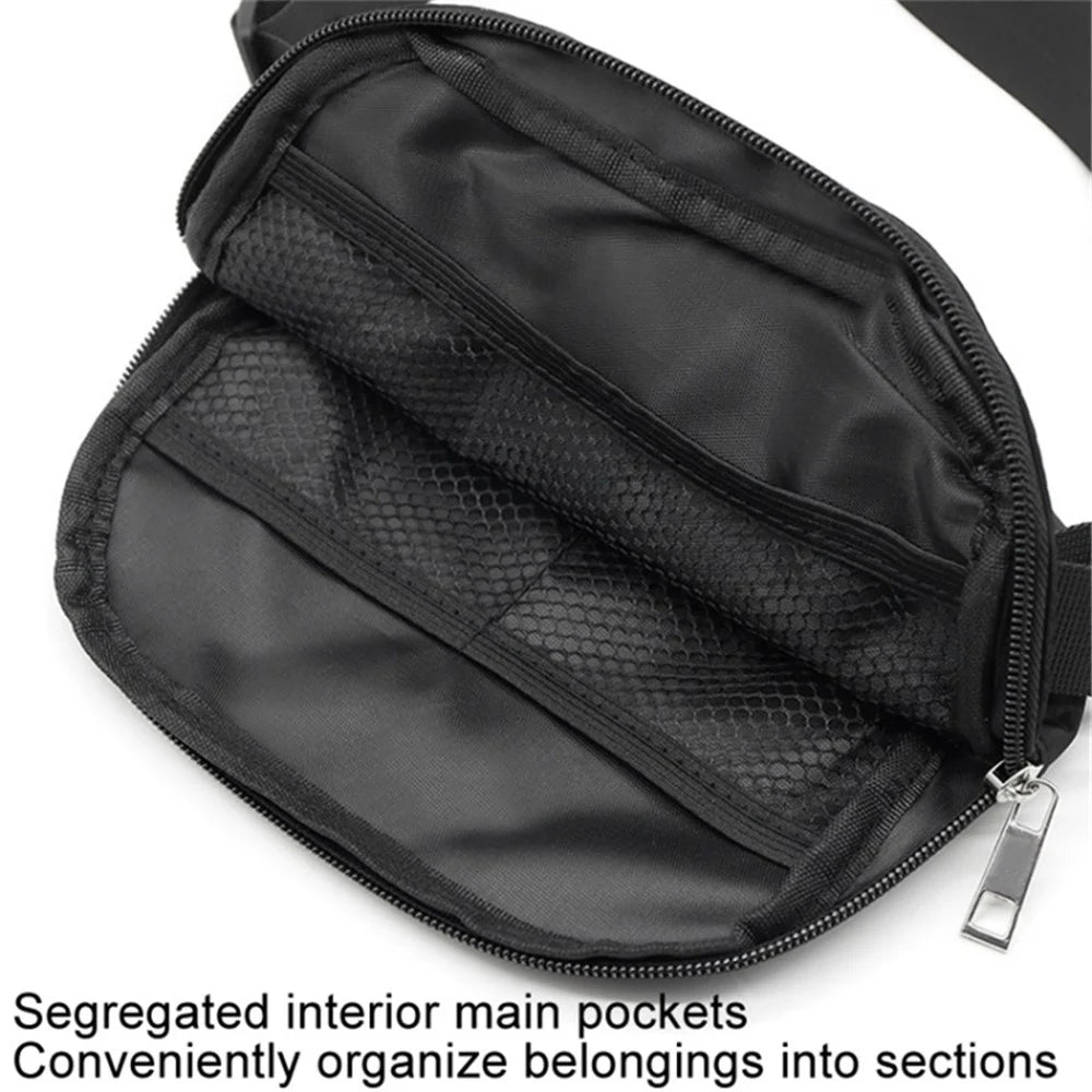 600D Nylon Waterproof Chest Bag Outdoor Sports Running Mobile Phone Storage Bag - Black - 2
