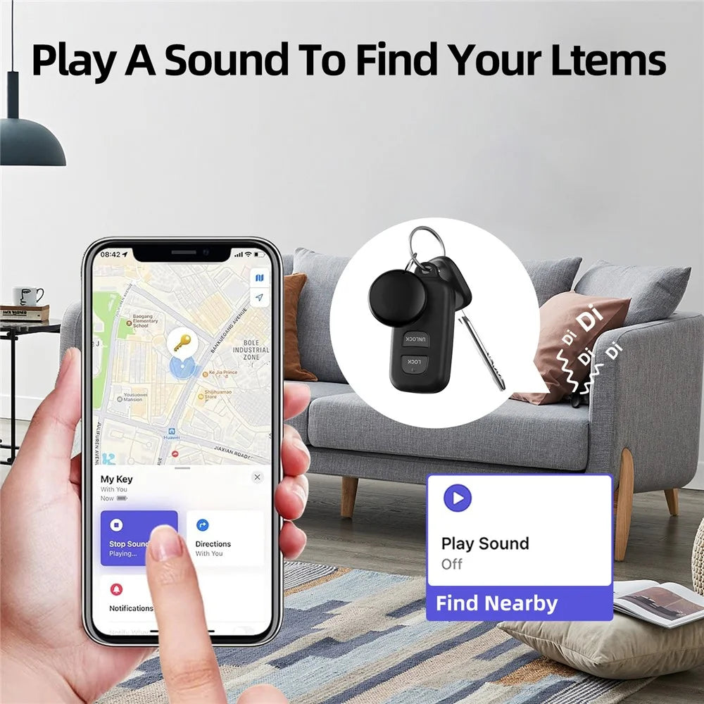 F08 Smart Tracker Round Shape Item Anti-Lost Mini Global Finder for iOS Only - Black - 7
