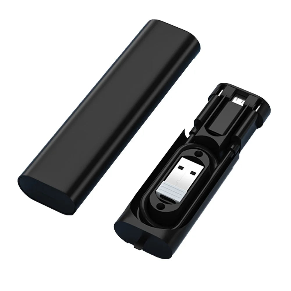 5 in 1 Multi Adapter Storage Box 60W 3A Type-C Fast Charging Cable Micro / 8Pin / USB Adapter Set - Black - 1
