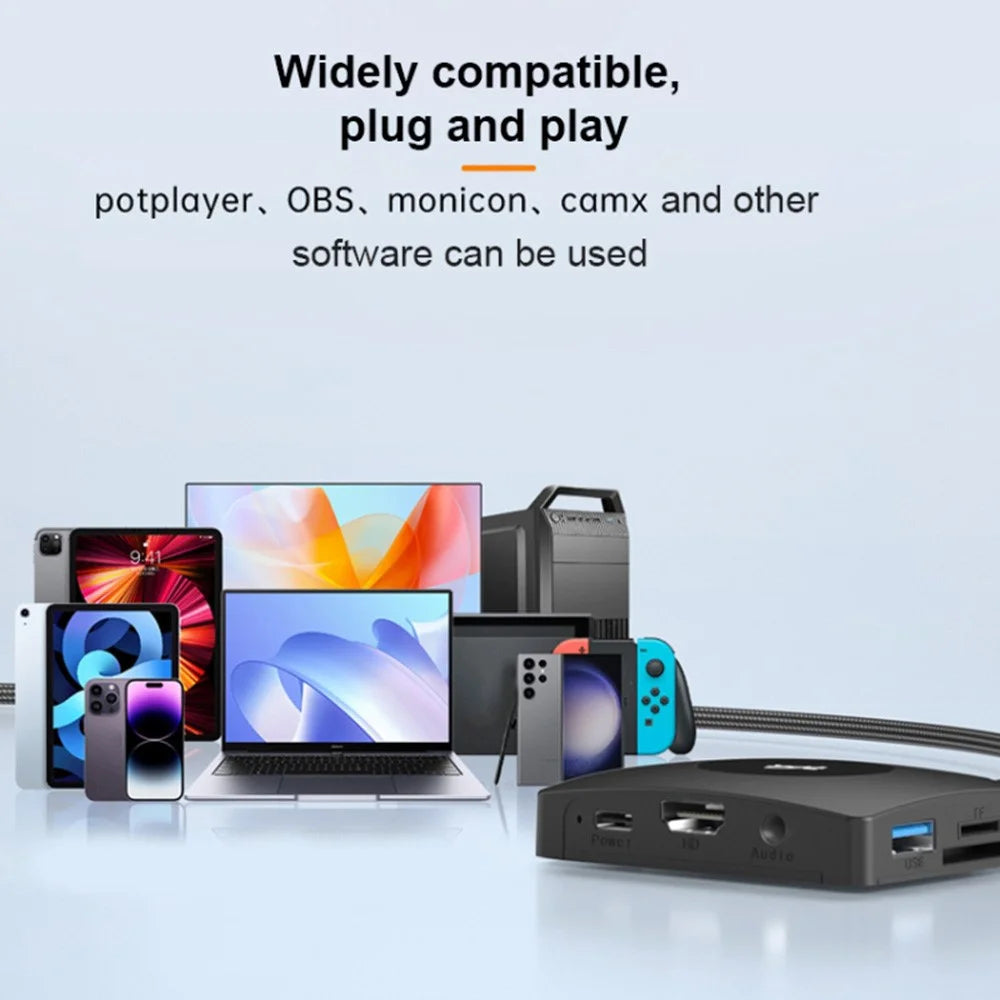YCE-Z70A Type-C to USB3.0 3.5mm PD 3.0 Charging Hub HD Video Capture Card SD TF Card Reader - 4