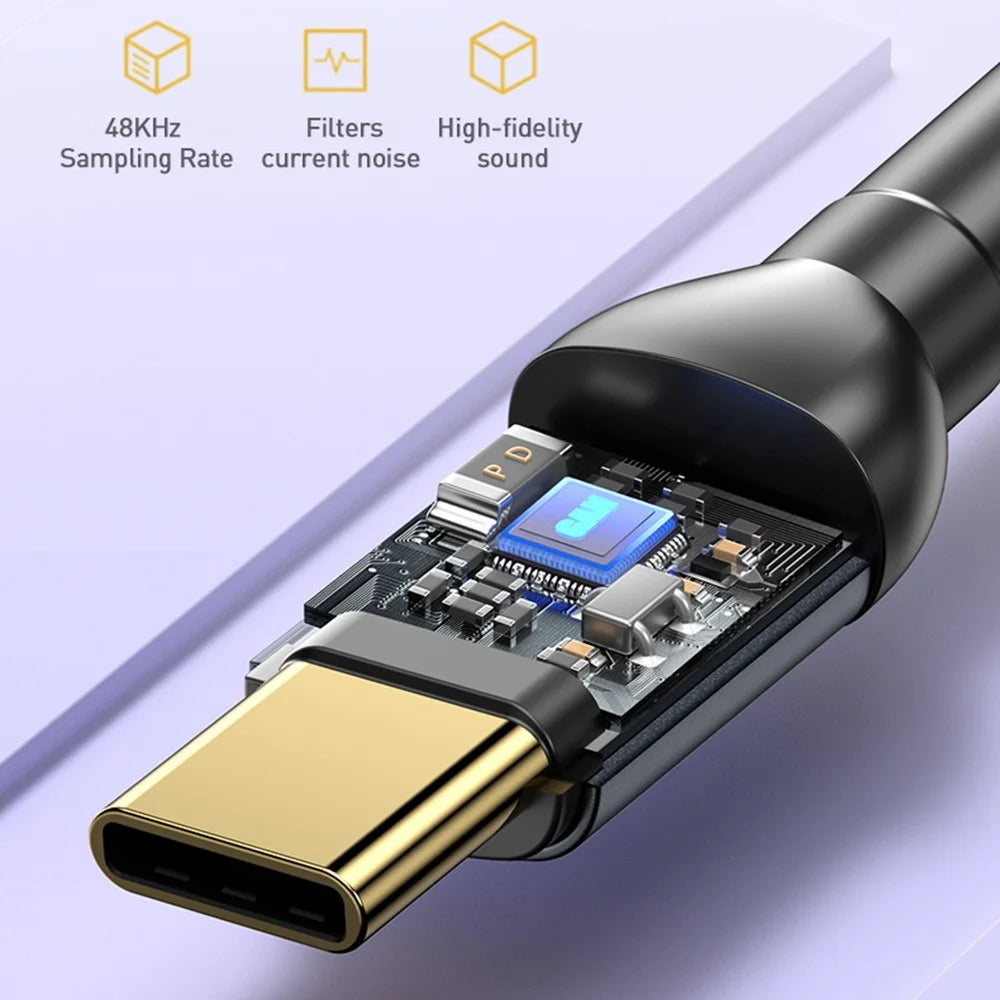 WEKOME WDC-196 Geeker Type-C to 3.5mm AUX Audio Adapter Cable with DAC Chip, 1.2M Length - 4