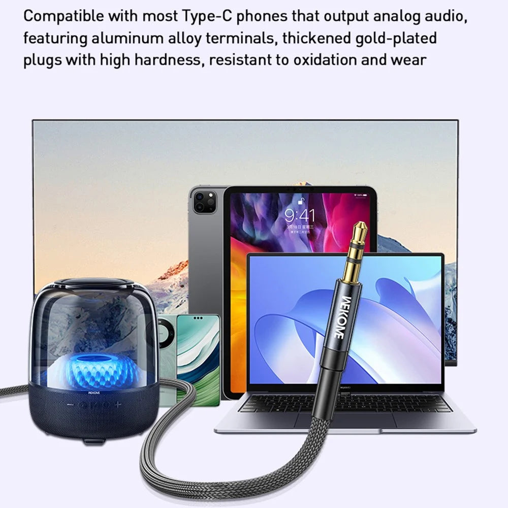 WEKOME WDC-196 Geeker Type-C to 3.5mm AUX Audio Adapter Cable with DAC Chip, 1.2M Length - 5