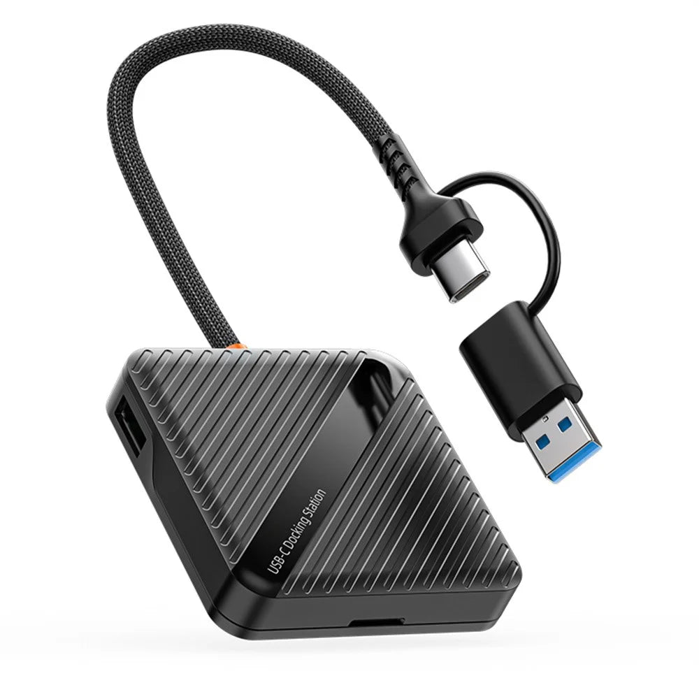 ADS-319 Portable Multifunctional Card Reader Storage Case USB-C / USB 3.0 5Gbps High Speed Data Transfer Adapter for SD TF Cards - Black - 1
