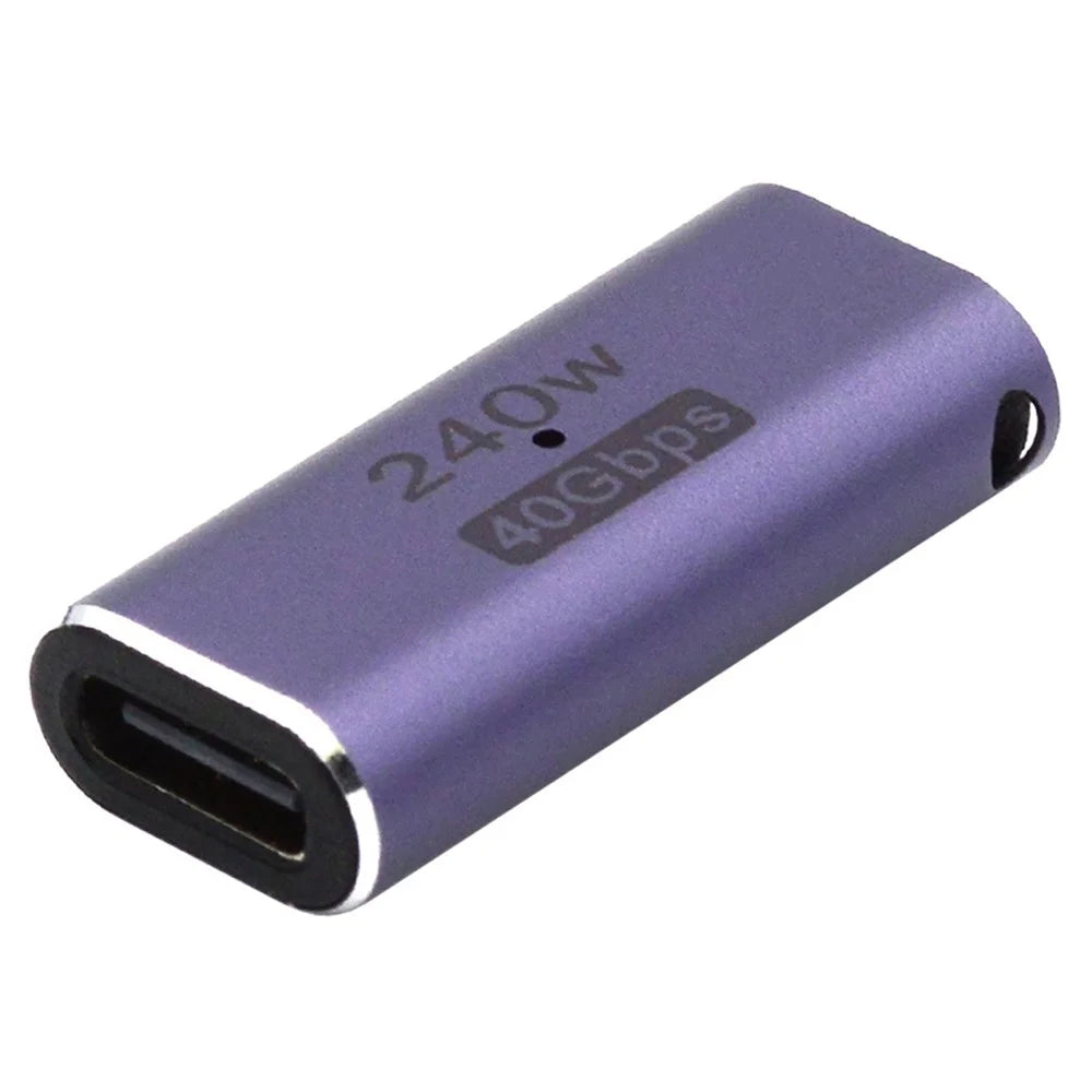 240W 40Gbps Type-C Female to Female Straight Mini Adapter Converter Support 8K Audio Transmission - 1