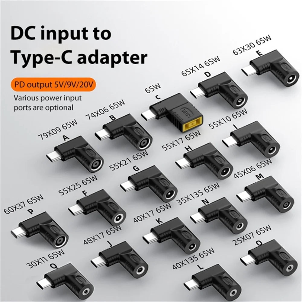 DC 5.5x1.7mm Female to Type C Male Power Jack PD 65W Fast Charging Connector for Mobile Phone / Tablet / Laptop - 7