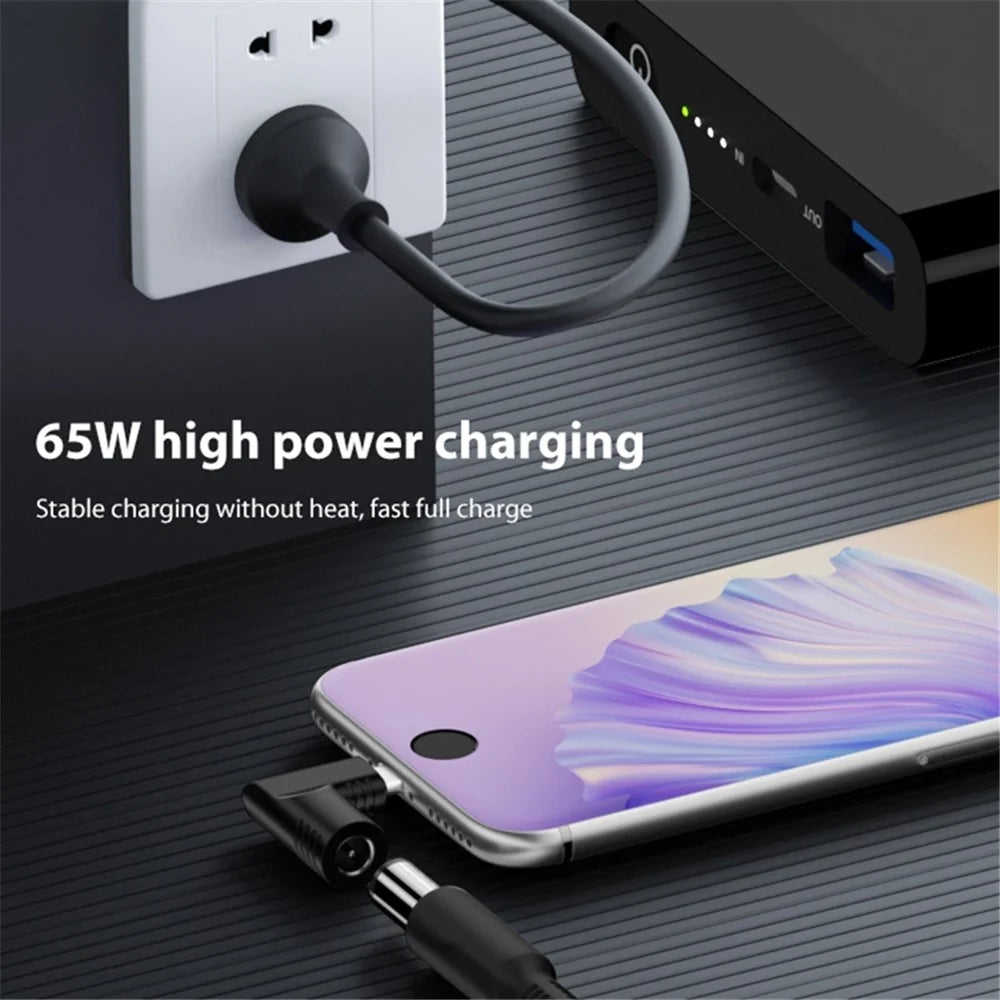 DC 5.5x1.0mm to Type C PD 65W High Power Charging Mini Converter Laptop Power Supply Charger Adapter - 3