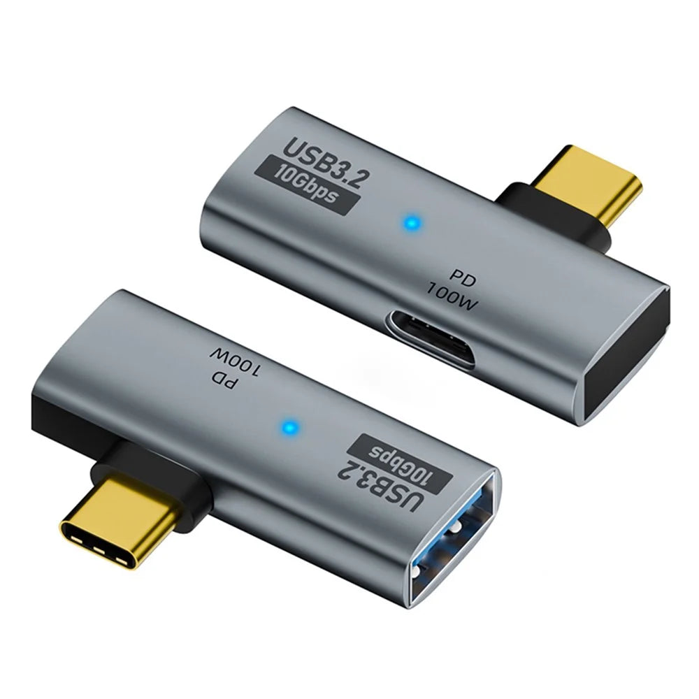 USB 3.2 Adapter Type-C to USB-A / USB-C Adapter 10Gbps OTG USB-C 2 to 1 Converter with PD 100W Charge - 1