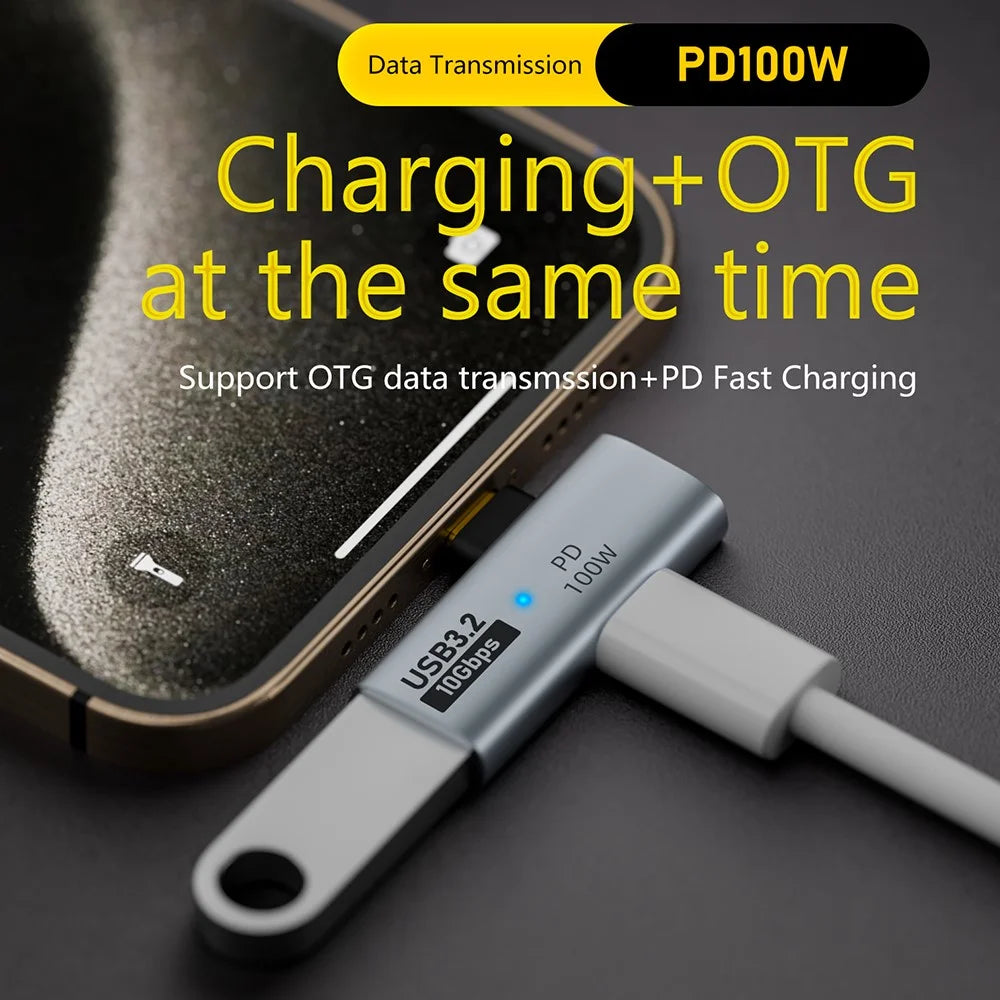 USB 3.2 Adapter Type-C to USB-A / USB-C Adapter 10Gbps OTG USB-C 2 to 1 Converter with PD 100W Charge - 2