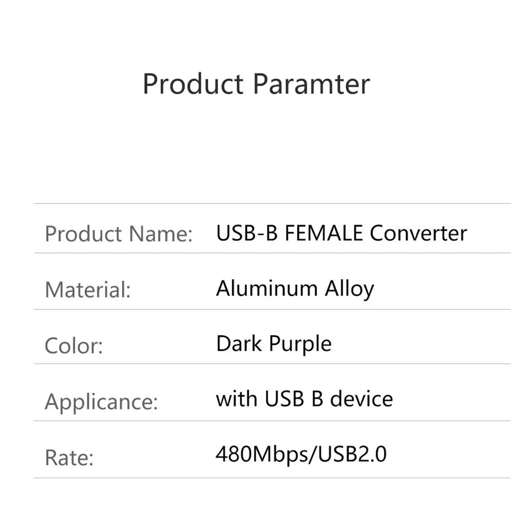 USB-B Female to USB-C Male Converter Adapter 480Mbps Data Transfer Connector for Electric Piano / Printer - 6