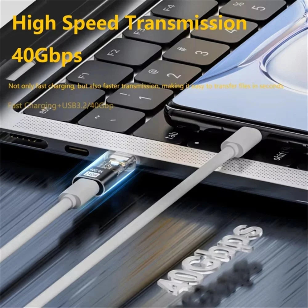 Type-C Male to 8 Pin Female 480Mbps PD 35W Fast Charging Adapter Support Data Transmission - 3