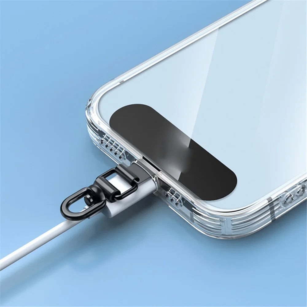 2PCS Rotation Stainless Steel Phone Tether Tab Safety Lanyard Patch Phone Strap Replacement Part - Style A - 4