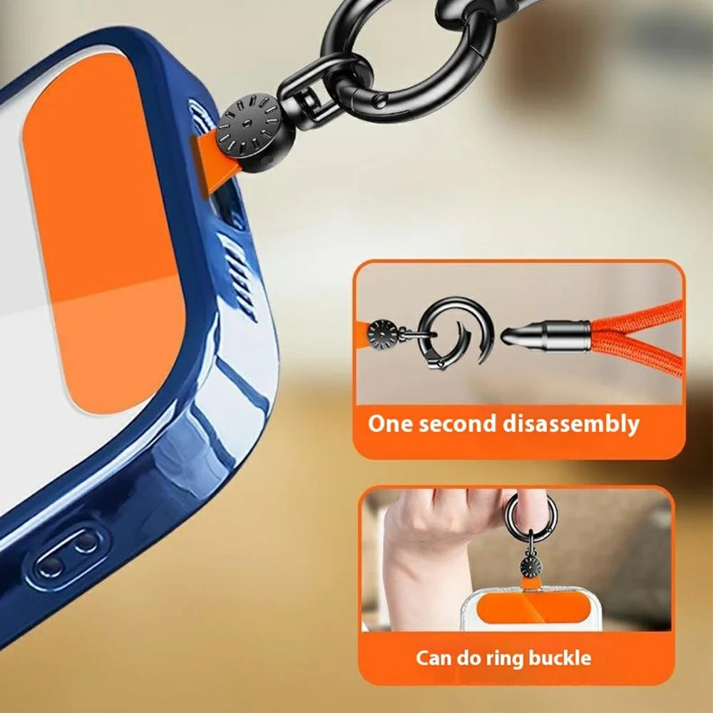 7mm Phone Lanyard Rotating Watch Dial Shape Phone Wrist Straps with Tether Tab - Blackish Green - 3
