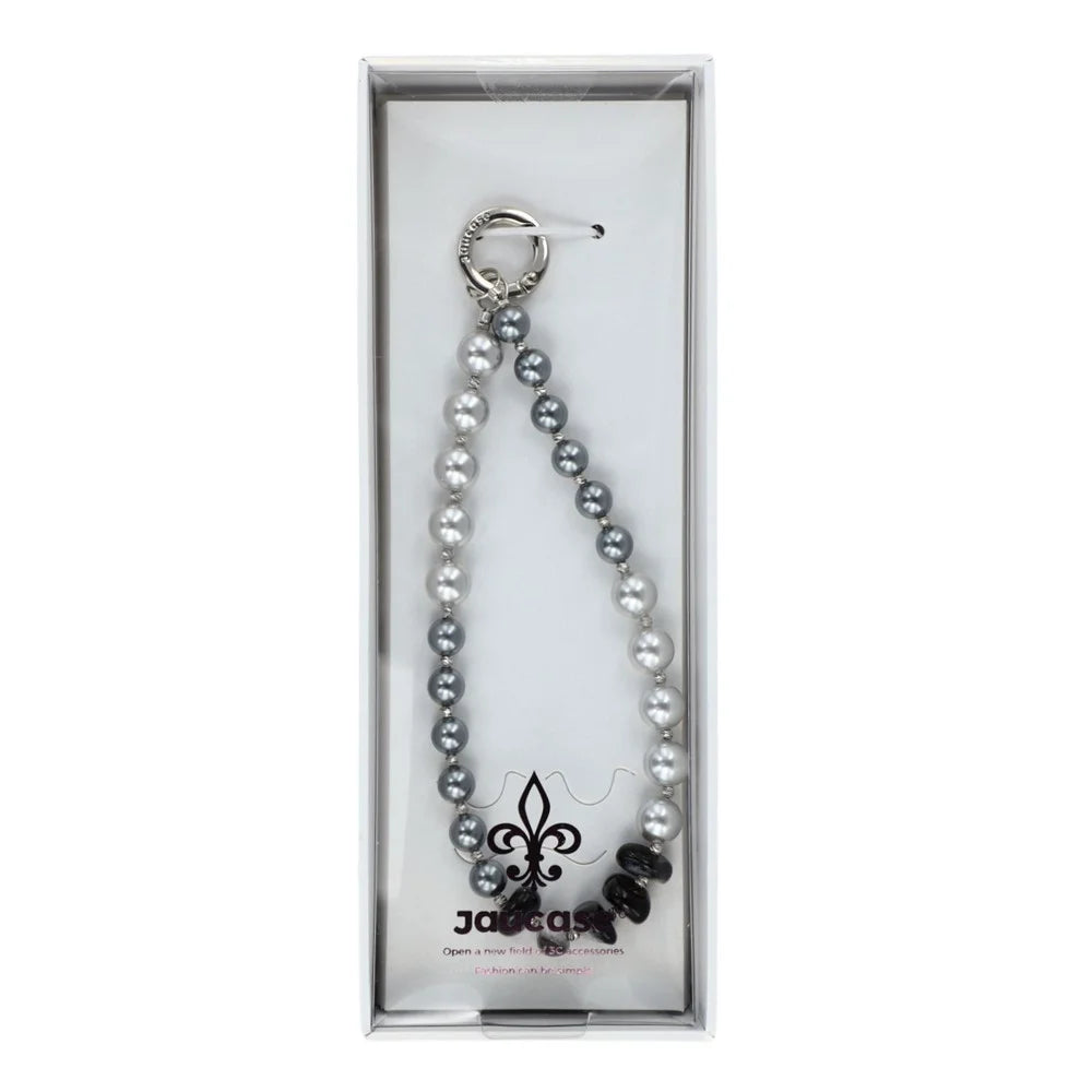 JAUCASE XA017 Natural Pearl Phone Chain with Tether Tabs Black Pearl Series Portable Lanyard 30cm Length - 2
