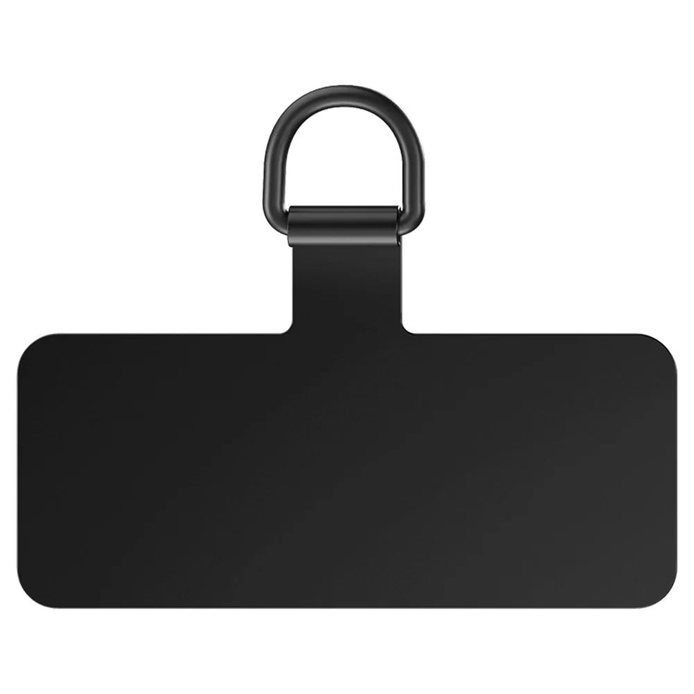 Phone Lanyard Tab Stainless Steel Phone Tether Tab with Anti-Scratch Film - Black - 1