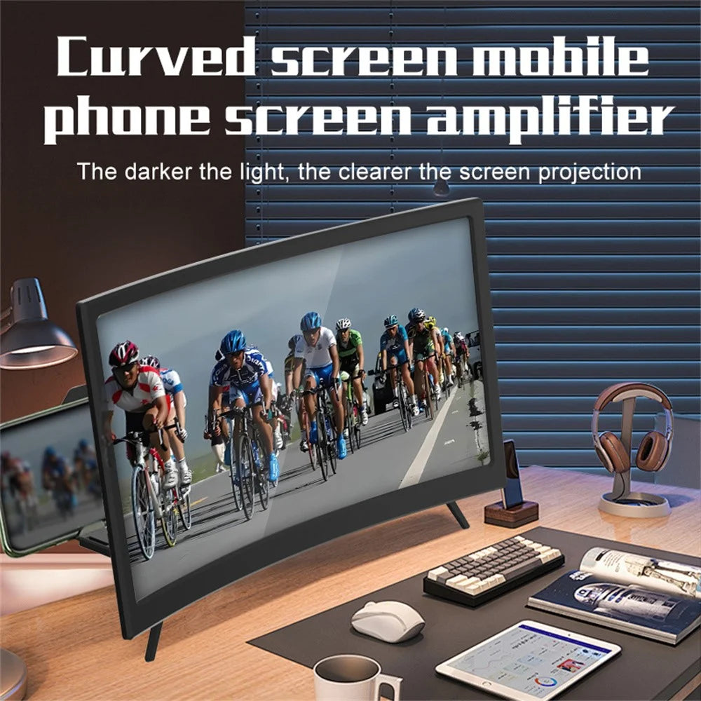 Phone Screen Magnifier 14 Inch HD Curved Screen Enlarger 3D High Definition Magnifying Glass Lazy Stand - 5