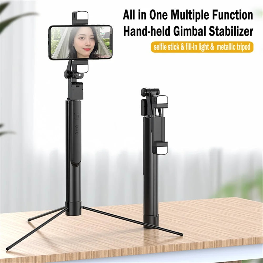 K30 Bluetooth-compatible Selfie Stick Extendable Tripod Handheld Gimbal Stabilizer Fill Light - 5