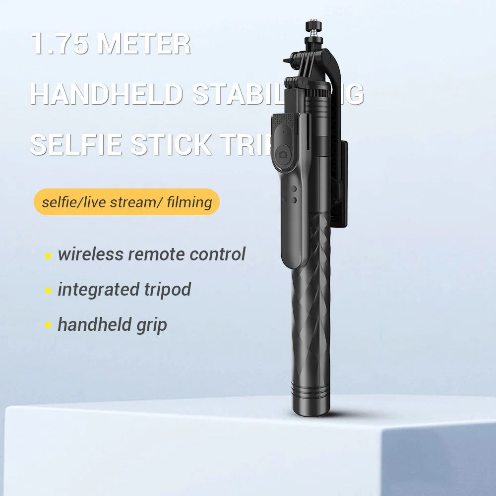 K28 2-in-1 175cm Extendable Aluminum Alloy Floor Tripod Handheld Bluetooth-compatible Selfie Stick - 6