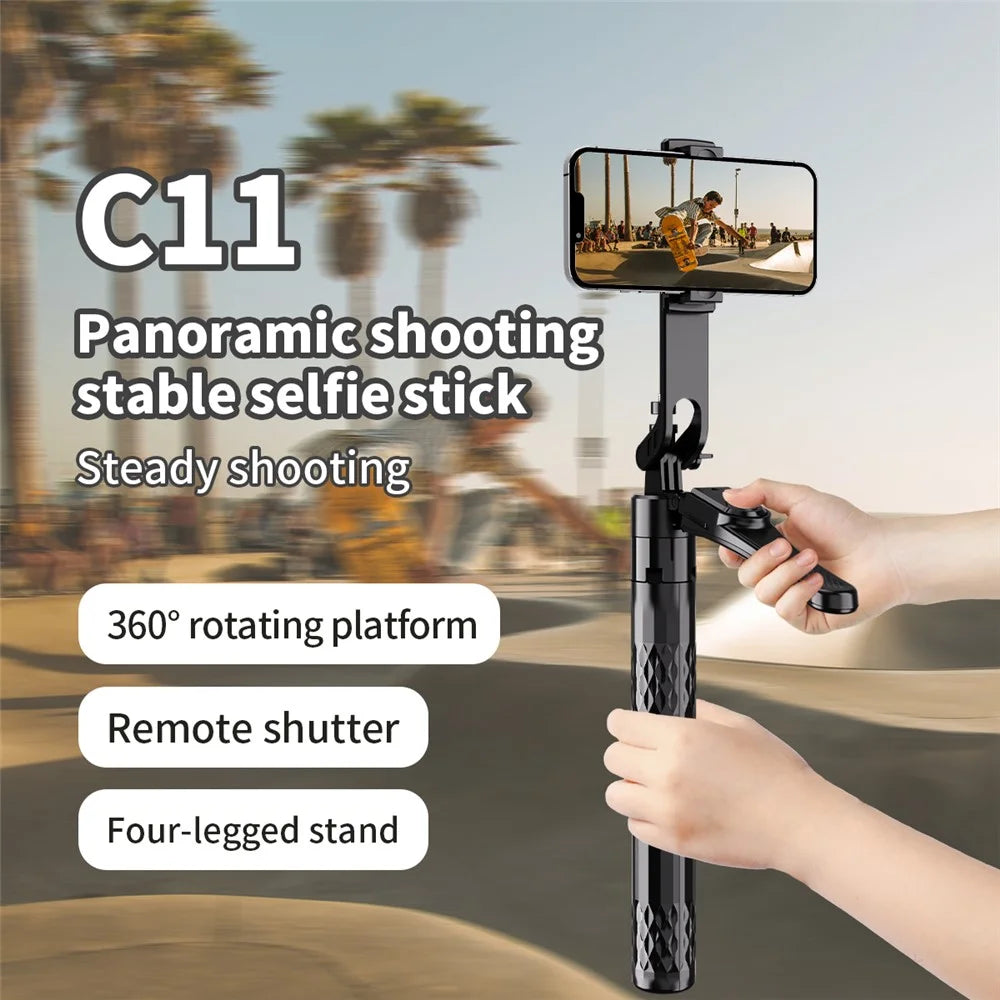 C11 1.85m Phone Holder Extendable Aluminum Alloy Rod Four-Legged Floor Stand Bluetooth-compatible Selfie Stick - 5