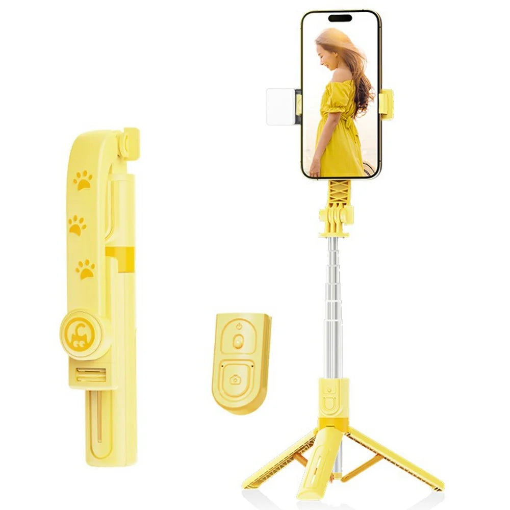 KT02 A1 Desktop Tripod Stand Cartoon Selfie Stick with Fill Light for Live Streaming, Shooting - 1