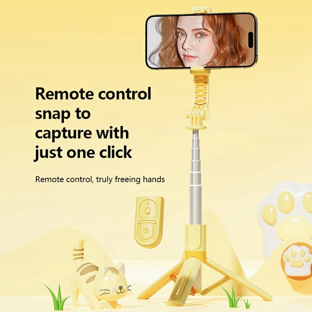 KT02 A1 Desktop Tripod Stand Cartoon Selfie Stick with Fill Light for Live Streaming, Shooting - 4