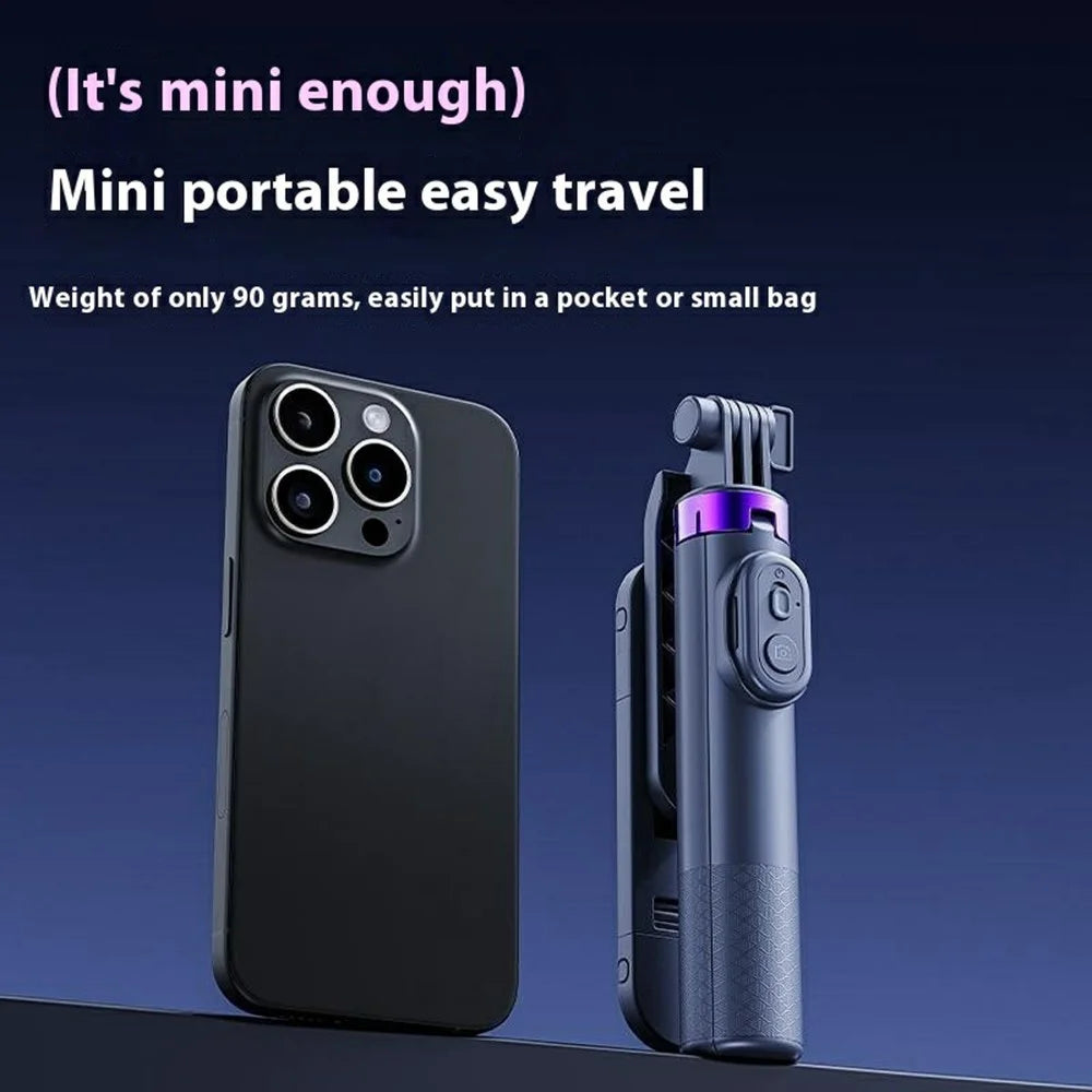 A07 Aluminum Alloy Smartphone Tripod 70cm Mini Bluetooth-compatible Selfie Stick for Live Streaming Photography - Black - 4