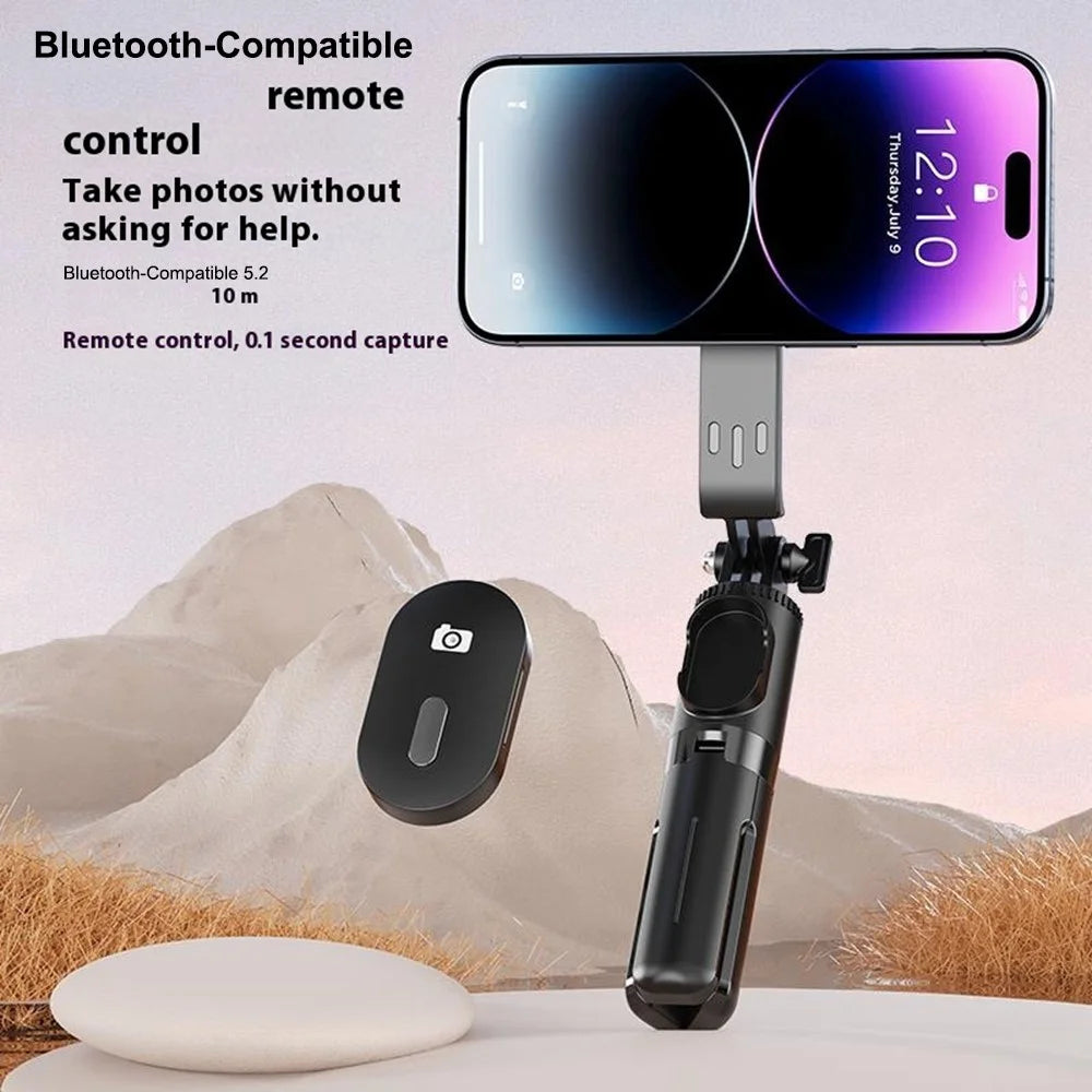 P08Y Pro Portable Travel Selfie Stick Tripod Mini Phone Stand with Remote Control - Black - 6