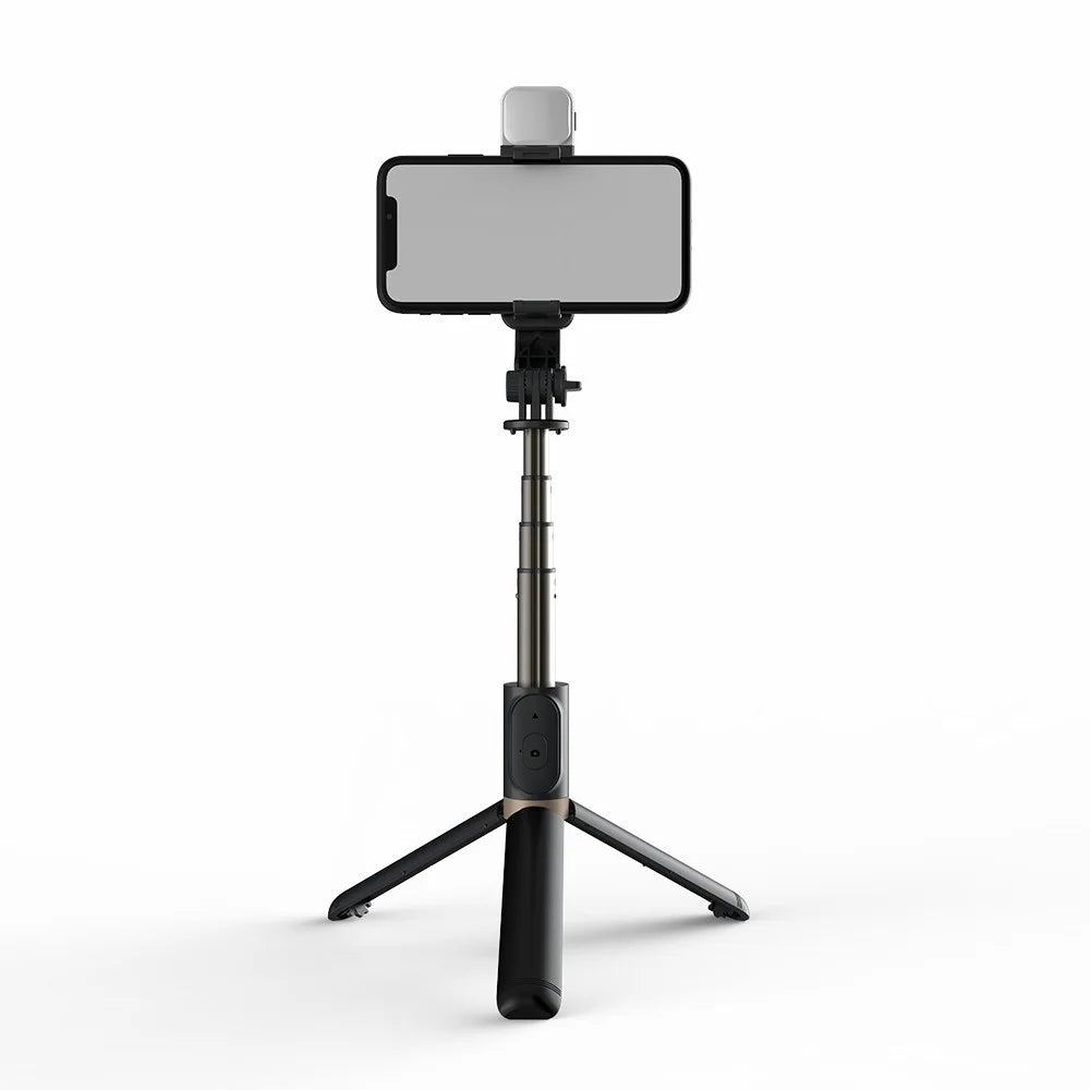 Q03s Aluminum Alloy Rod LED Beauty Fill Light Bluetooth-compatible Tripod Selfie Stick - Black - 6