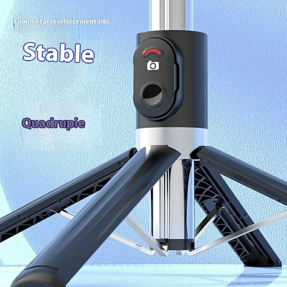 P06max 140cm Extendable Selfie Stick Smartphones Bluetooth-Compatible Remote Control Stand - Black - 3