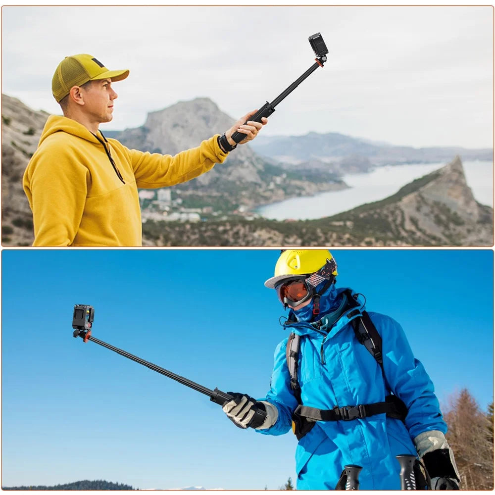 PULUZ PU733B 4-stage Adjustable Non Slip Tripod for GoPro / DJI Action Camera Extendable Selfie Stick - 6