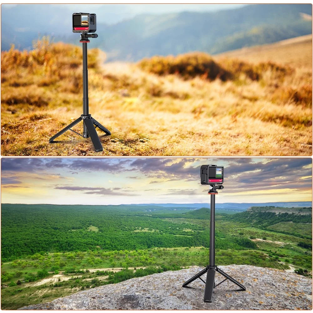 PULUZ PU733B 4-stage Adjustable Non Slip Tripod for GoPro / DJI Action Camera Extendable Selfie Stick - 7